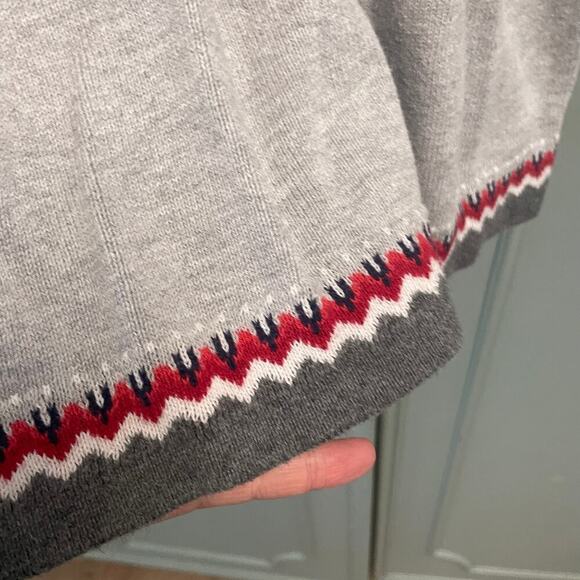 Gymboree Girls North Pole Party Sweater Dress Size 7 Snowflake Gray Red Holidays - Picture 4 of 5